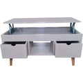 Tavolino compatto in legno massello stile scandinavo grigio