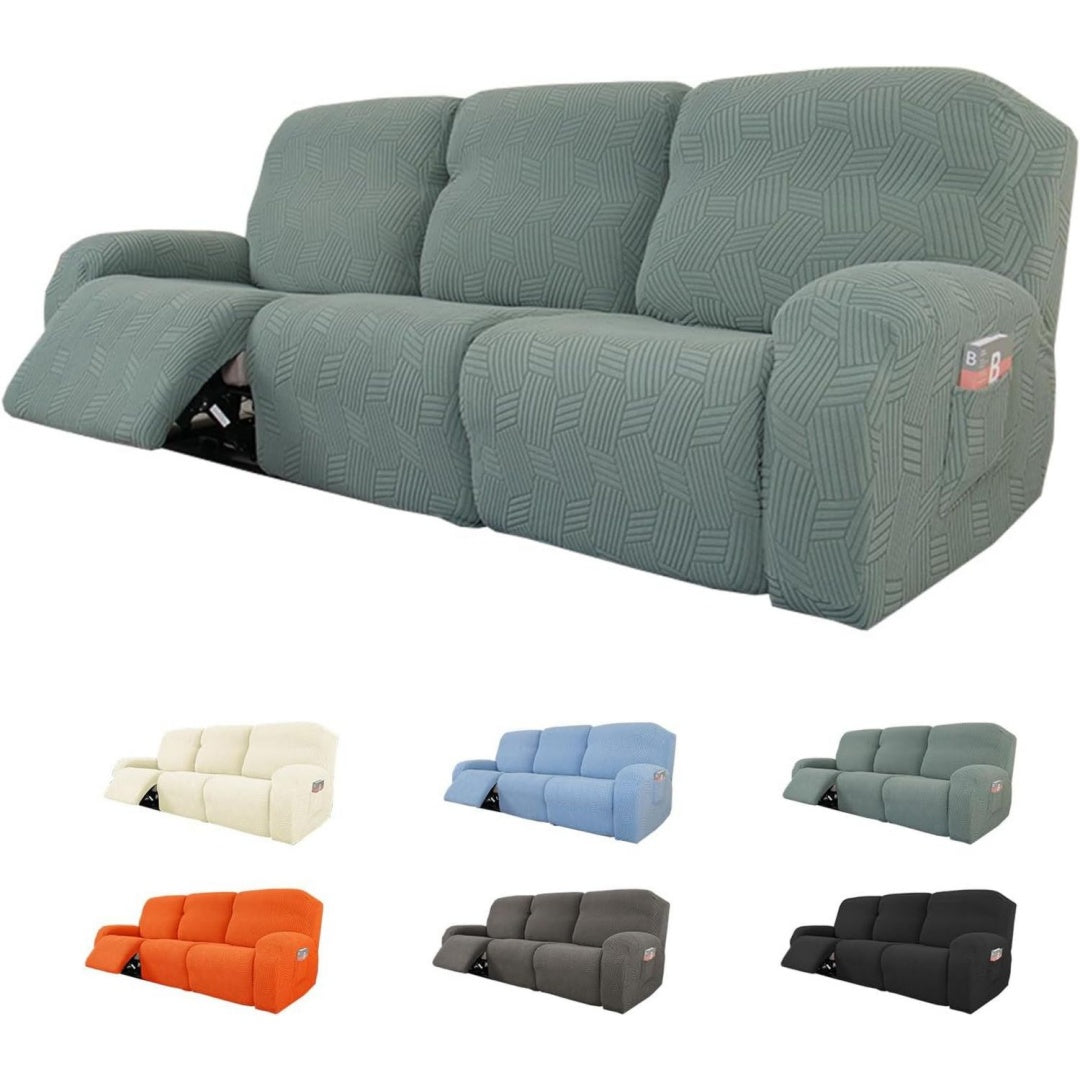 Divano da soggiorno Jacquard Copripoltrona Relax Reclinabile Copridivano verde