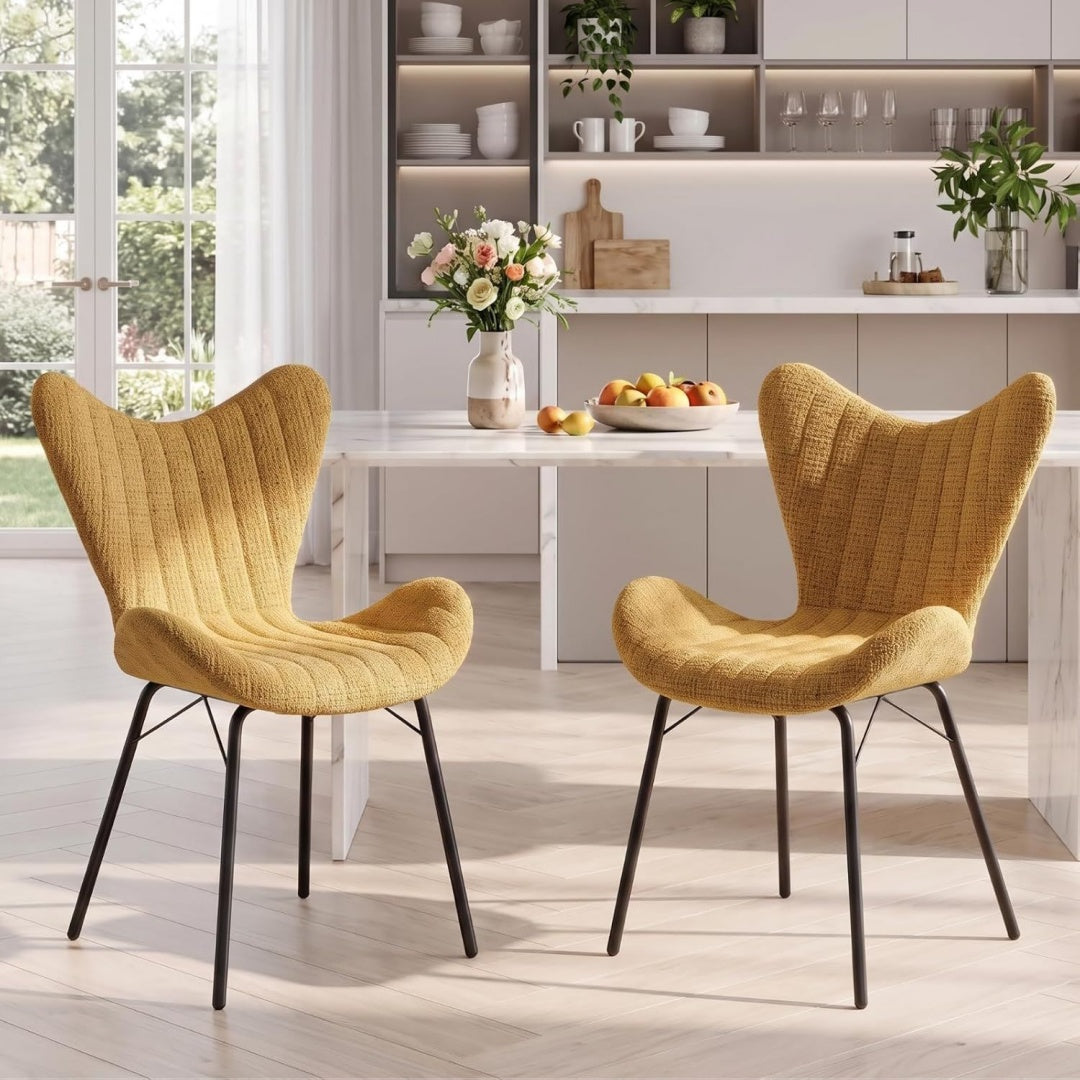 Arredo per soggiorno Ya-Home Sedie Pranzo Tessuto Sedie nero