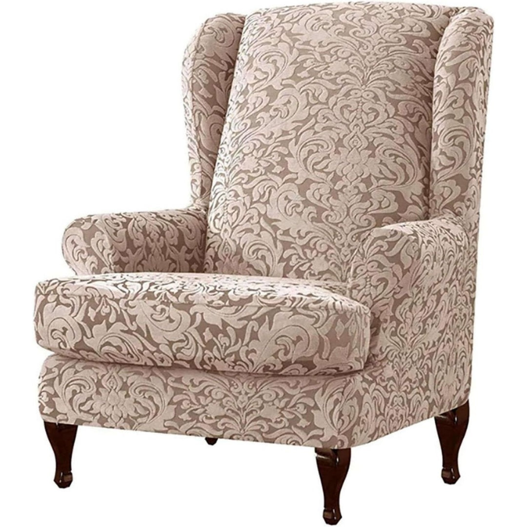 Seduta lounge Coprisedia elasticizzato spandex Wingback, confezione nero