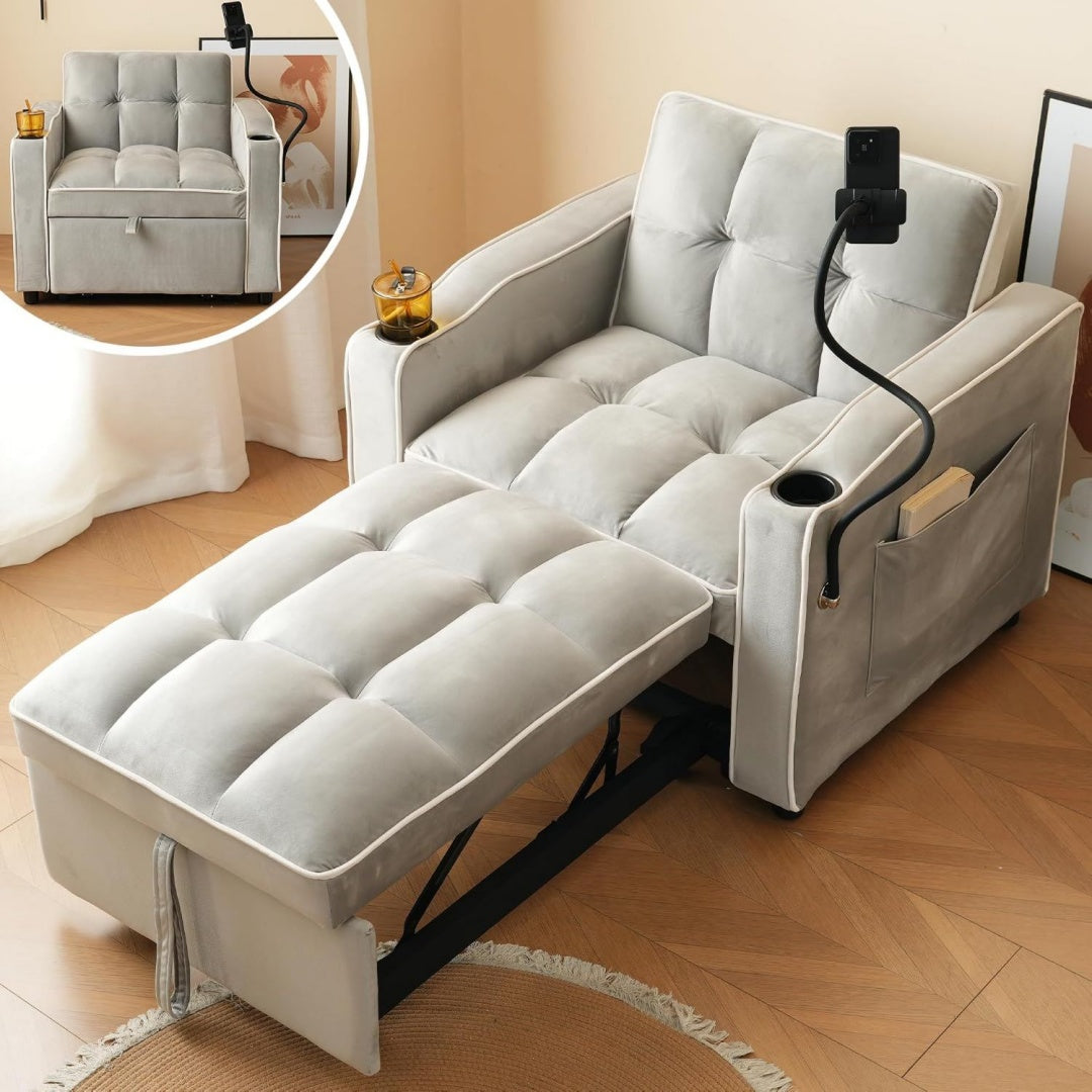 Divano confortevole con ante regolabile bianco