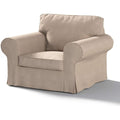 Poltrona confortevole beige rivestimento in tessuto
