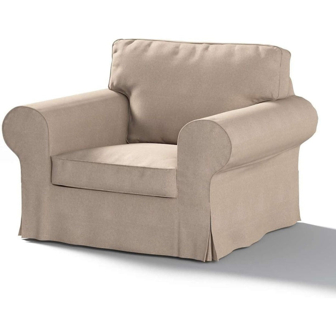 Poltrona confortevole beige rivestimento in tessuto