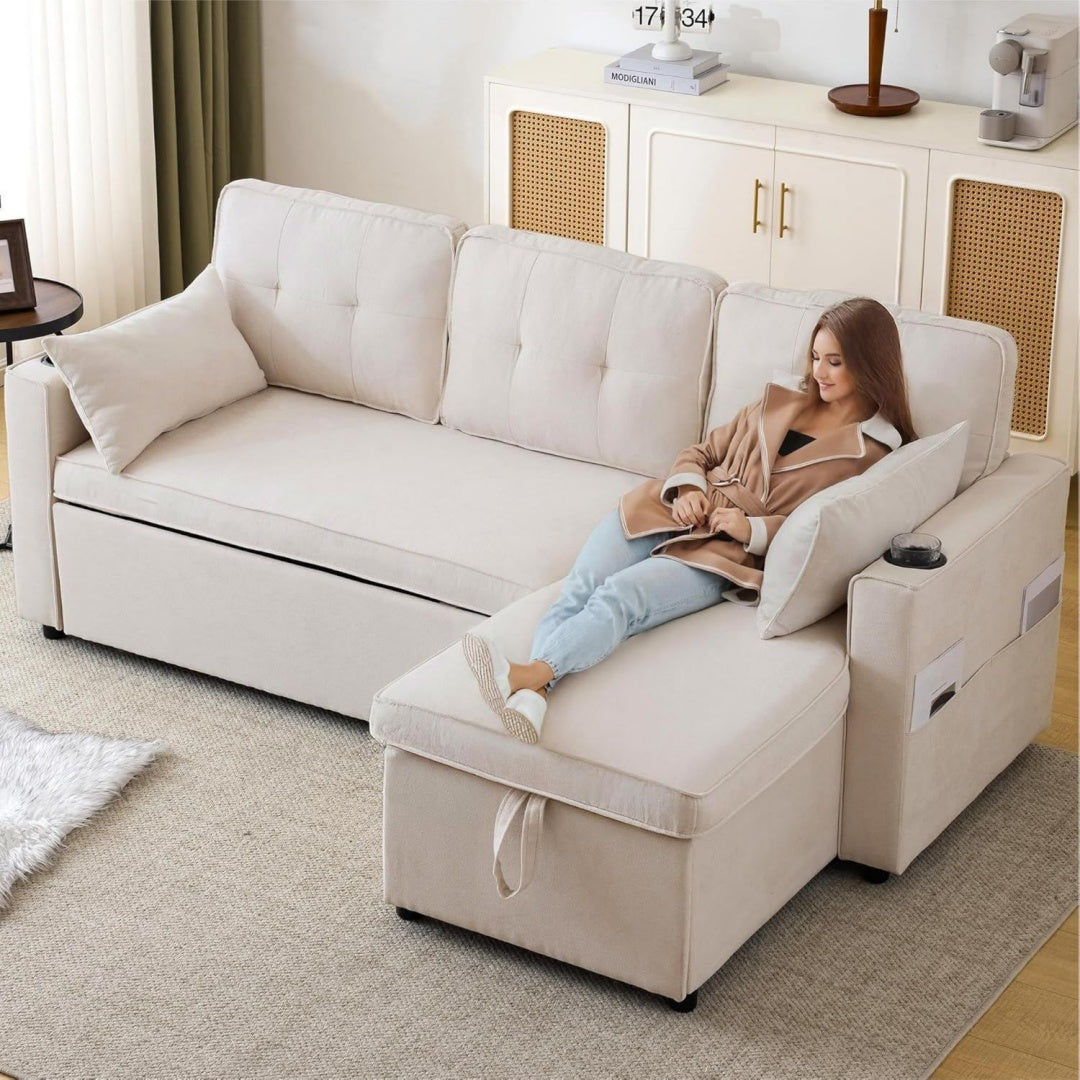 Divano confortevole con cassetti regolabile grigio