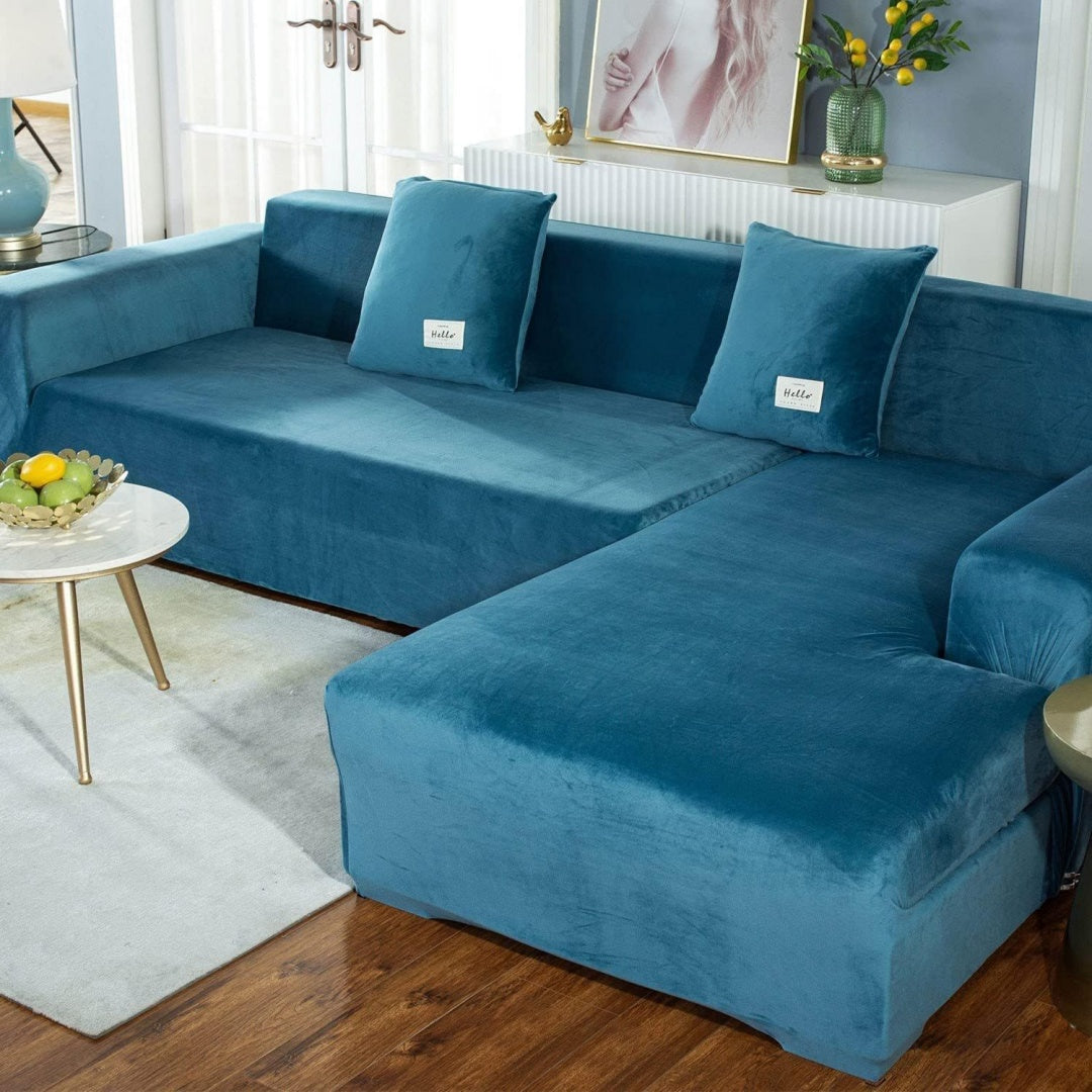 Divano confortevole modulare rivestimento in velluto argento